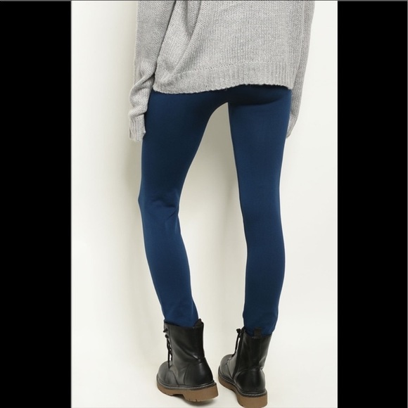 Fabric & Fabric OSFM NAVY Fleece Legging NIP - Picture 4 of 9